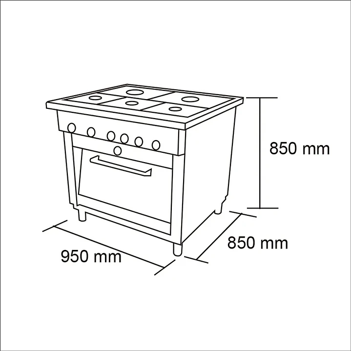 Cocina Industrial 5 Platos 1 Horno Maigas 5