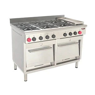 Cocina Industrial 6 Platos 2 Hornos Churrasquera Maigas