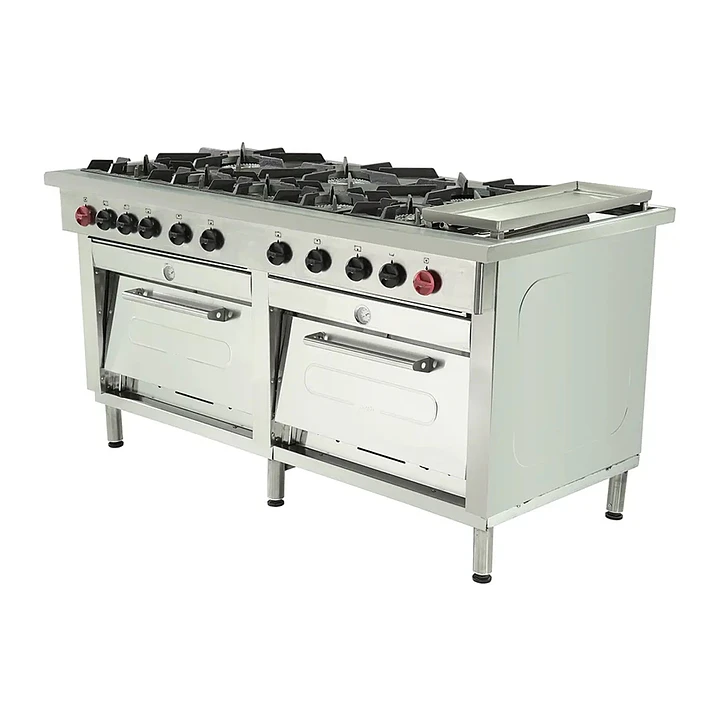 Cocina Industrial 8 Platos 2 Hornos Churrasquera Maigas 1
