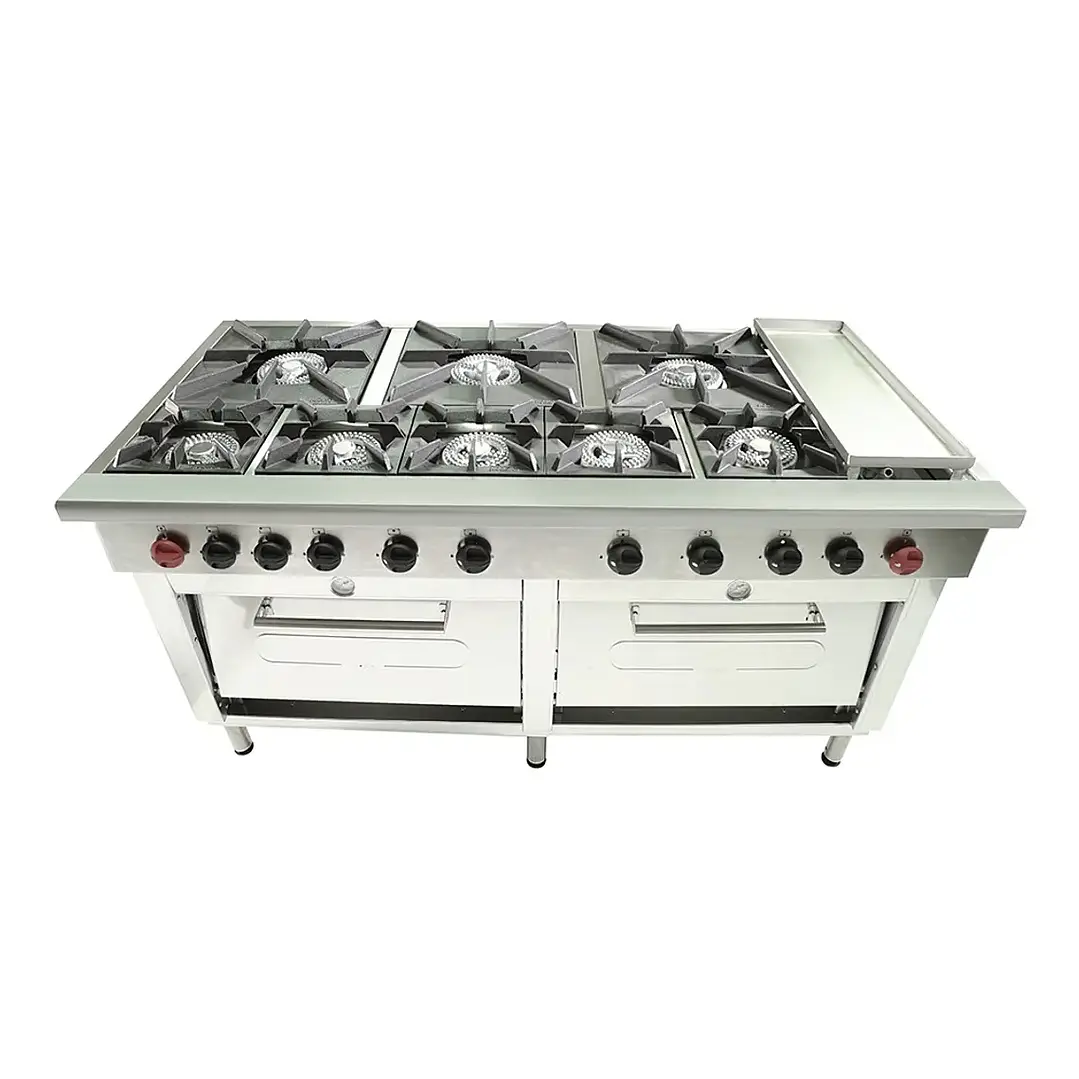 Cocina Industrial 8 Platos 2 Hornos Churrasquera Maigas 3