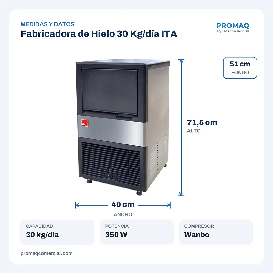 Fabricadora de Hielo 30 Kg/día ITA 2