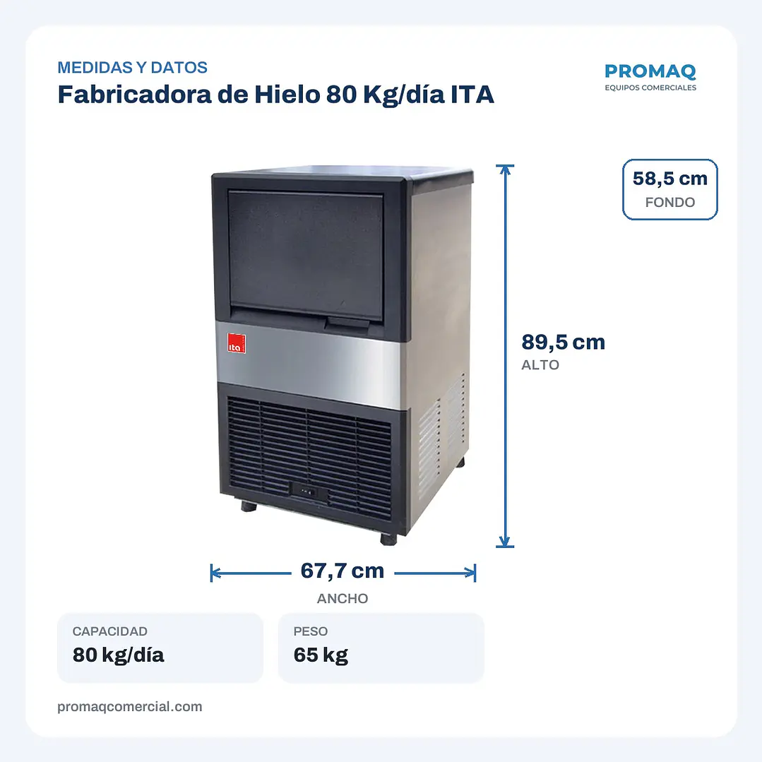 Fabricadora de Hielo 80 Kg/día ITA 2