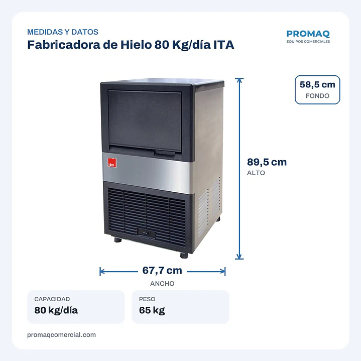 Fabricadora de Hielo 80 Kg/día ITA 2