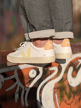 Veja - CAMPO LEATHER WHITE SUN PEACH