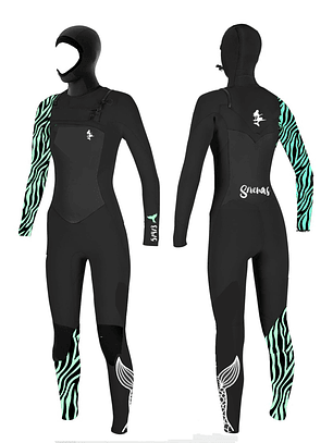 Traje Sirenas Zebra 5.4 C/Z con Gorro Mujer 20/24