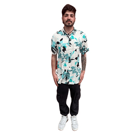 Camisa Volcom Flores Aqua HH