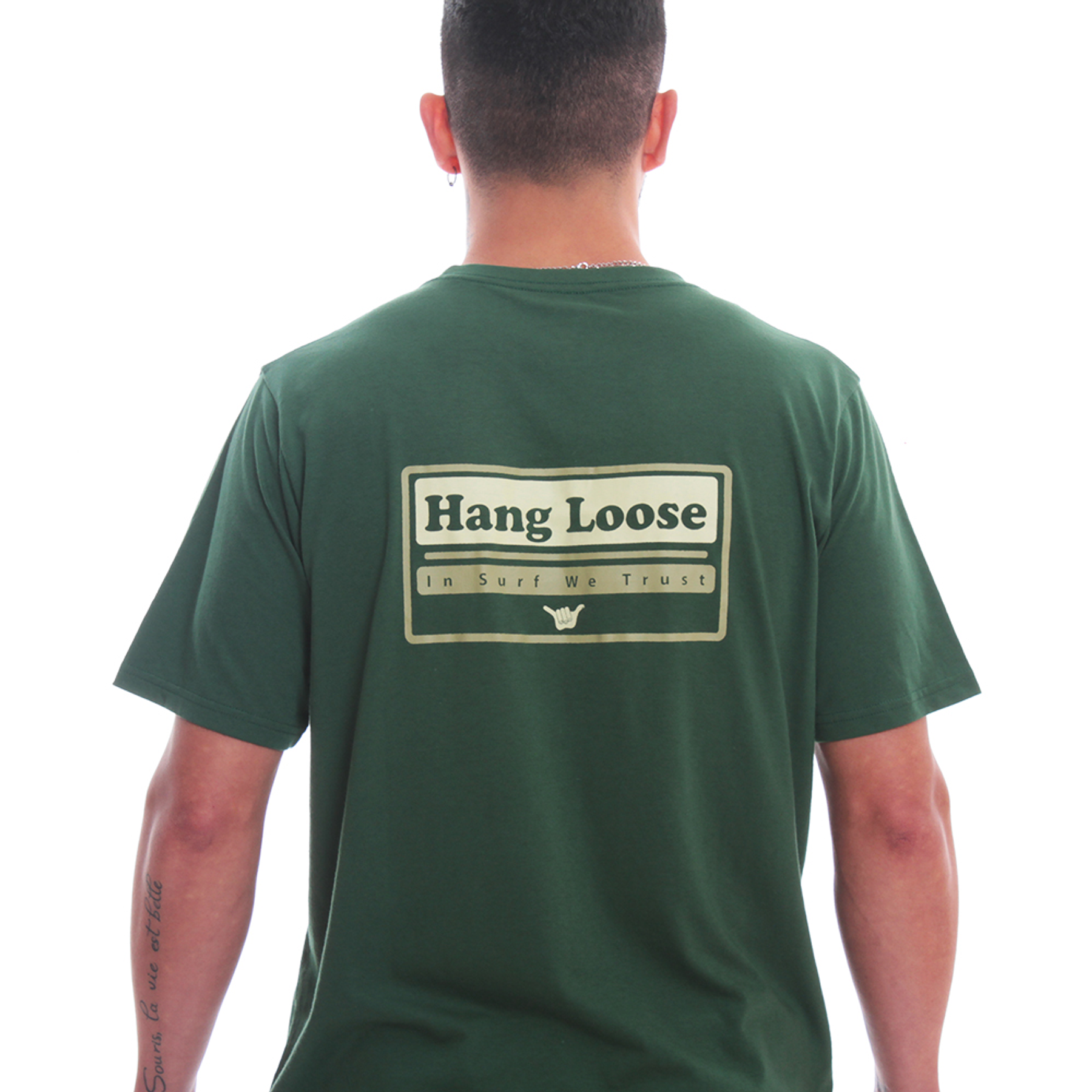 Polera De Manga Corta Para Hombre Hang Loose Bs Verde RR