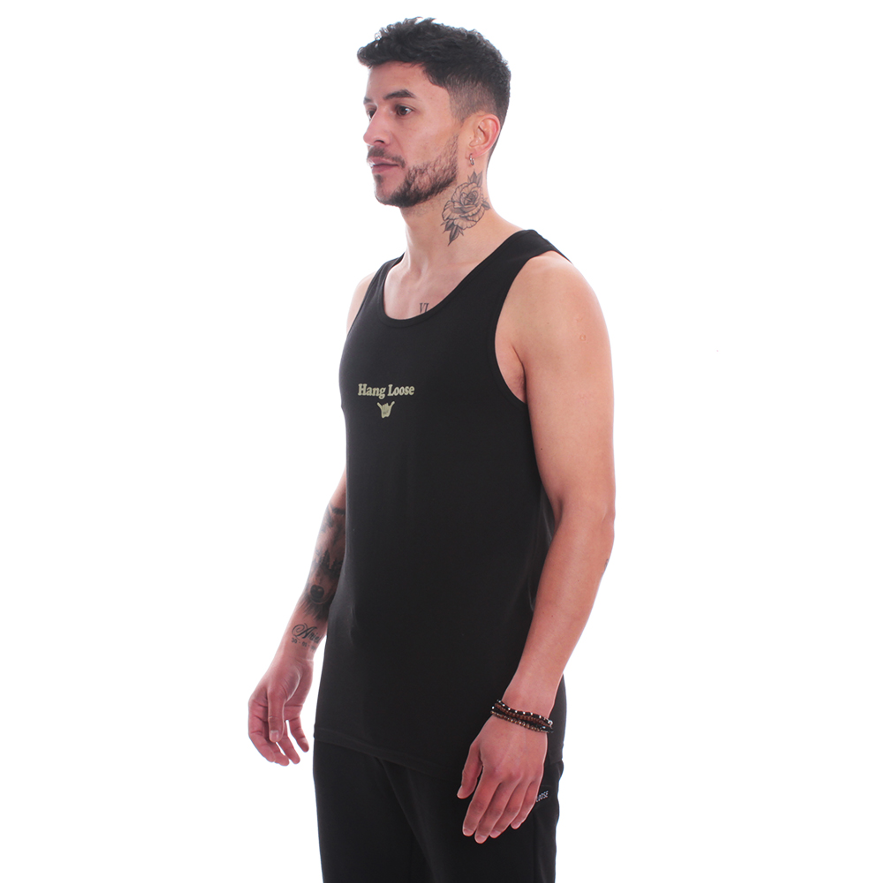 Polera Sin Manga Tank Top Para Hombre Hang Loose Bs Negra RR