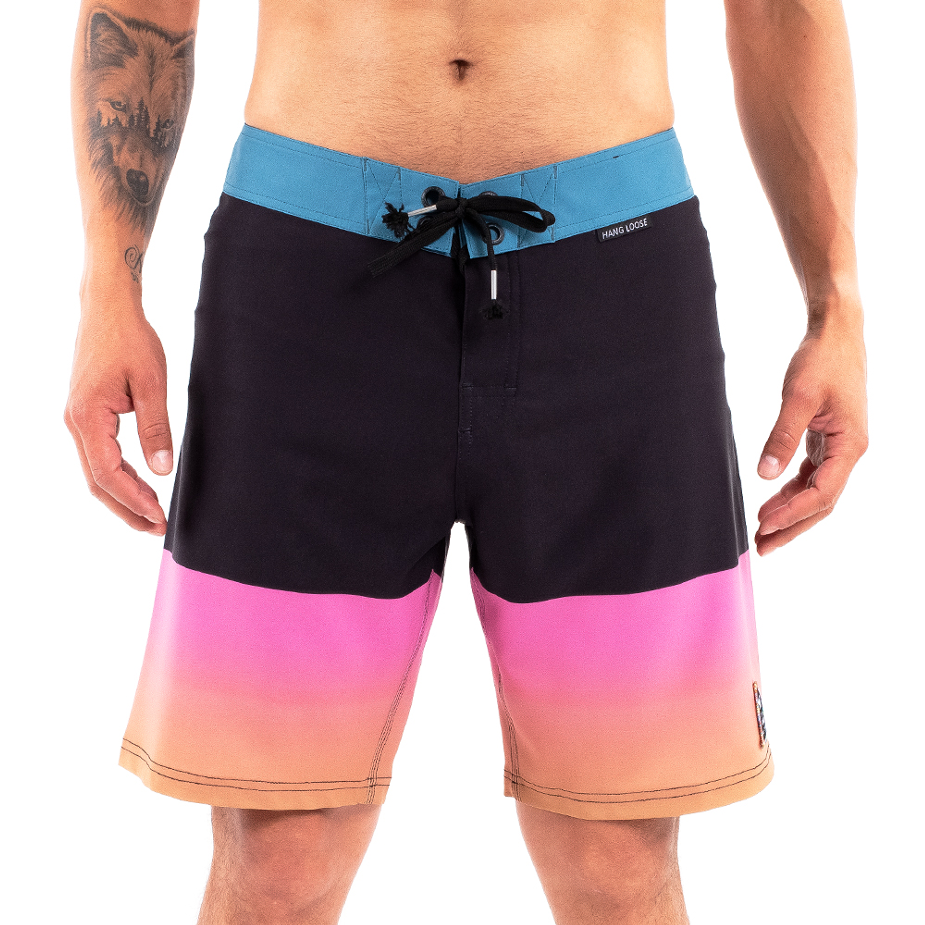  Traje De Baño Boardshort Hombre Hang Loose Negro