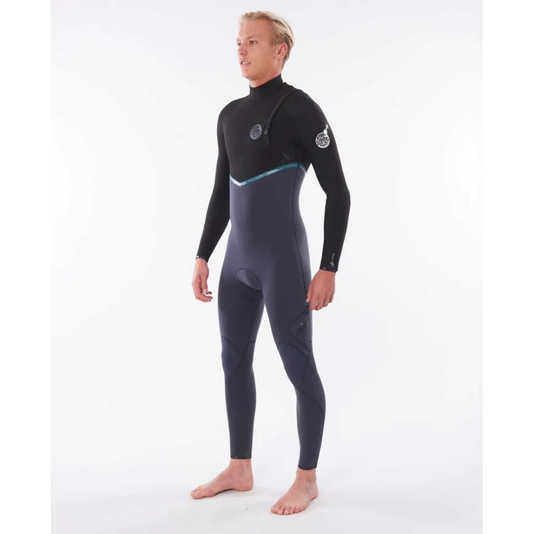 Traje de surf RIP CURL E BOMB E6 4/3 MM Zipfree color Negro/Gris 20