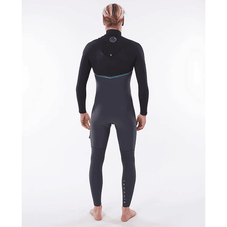 Traje de surf RIP CURL E BOMB E6 4/3 MM Zipfree color Negro/Gris 20