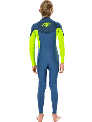 Traje de surf Rip Curl Dawn Patrol Performance Junior 4/3 mm Chestzipper (Azul) 20/24