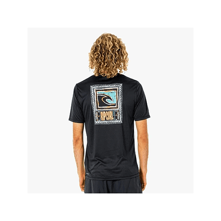 LYCRA Polera ORIGINS UVP RIP CURL NEGRO