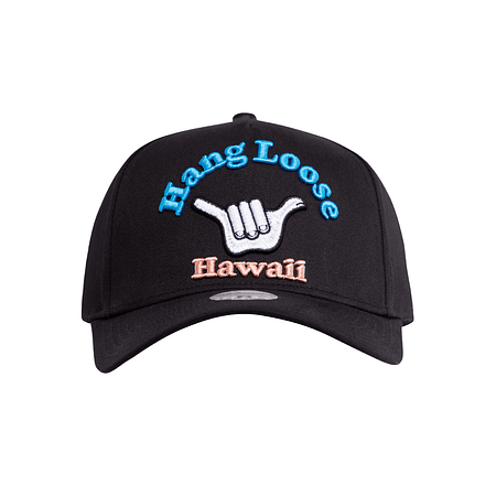 Jockey snapback hang loose negro bordado shaka