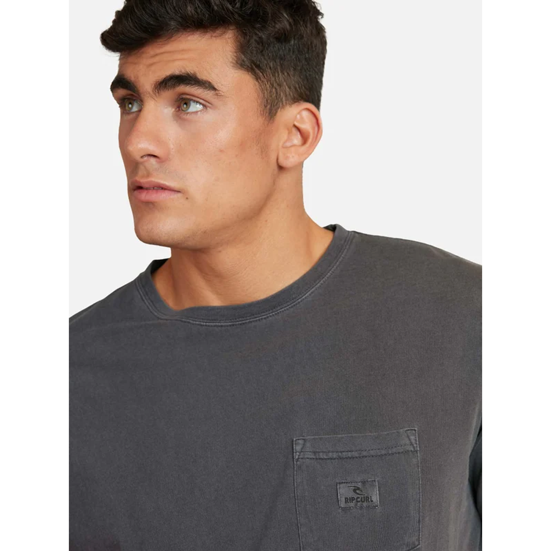 Polera M/C RIP CURL PLAIN POCKET DGRAY