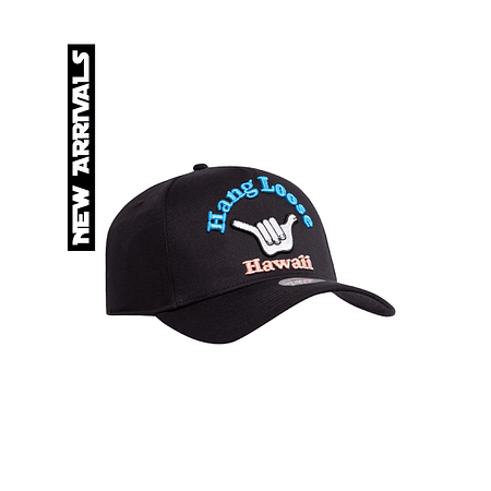 Jockey snapback hang loose negro bordado shaka