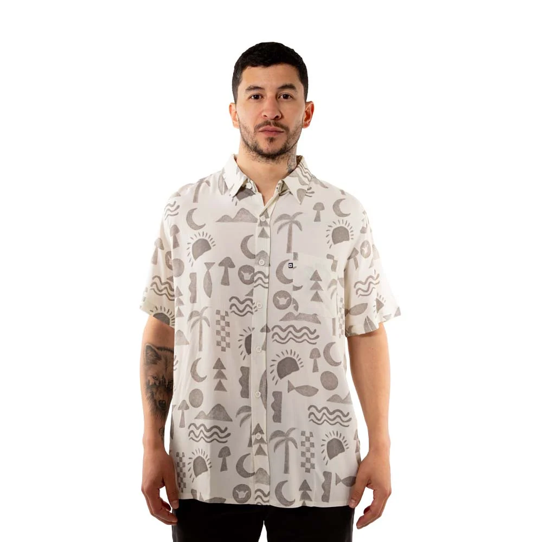 CAMISA GUAYABERA HOMBRE ELEMENTS BEIGE HANG LOOSE