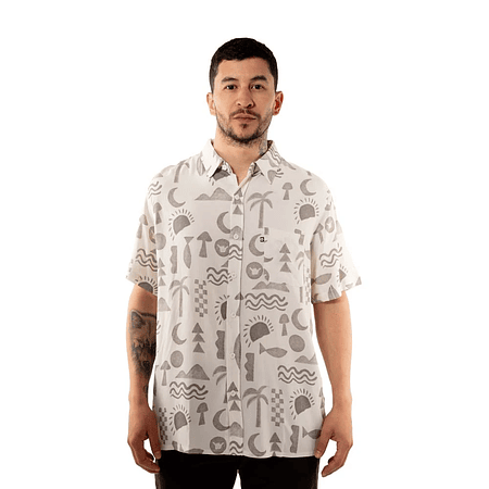 CAMISA GUAYABERA HOMBRE ELEMENTS BEIGE HANG LOOSE