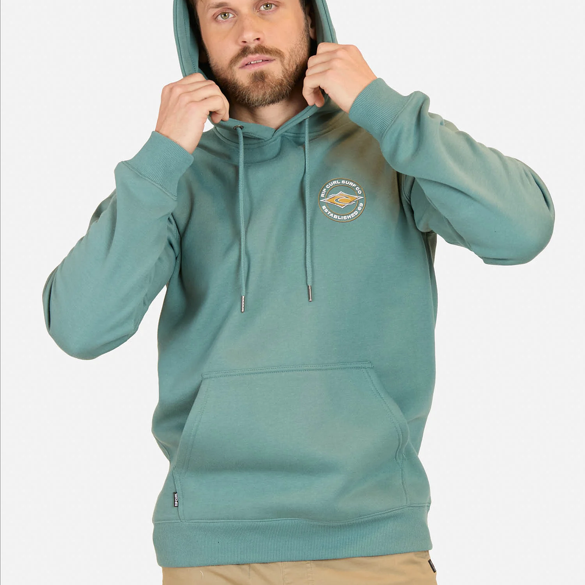 POLERON CANGURO TURBORC AZUL HOMBRE RIP CURL 1