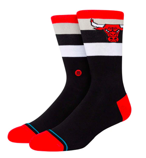 Calcetines Stance Sock Bulls Crew Black Red