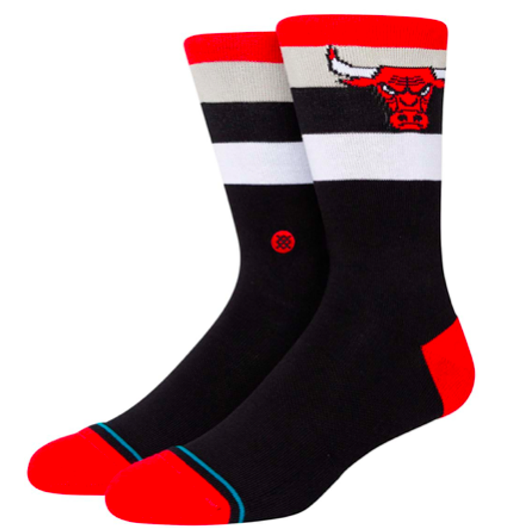 Calcetines Stance Sock Bulls Crew Black Red 1