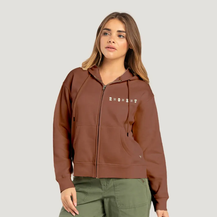 Poleron Roxy Lineup Oversized Zip Mujer 1