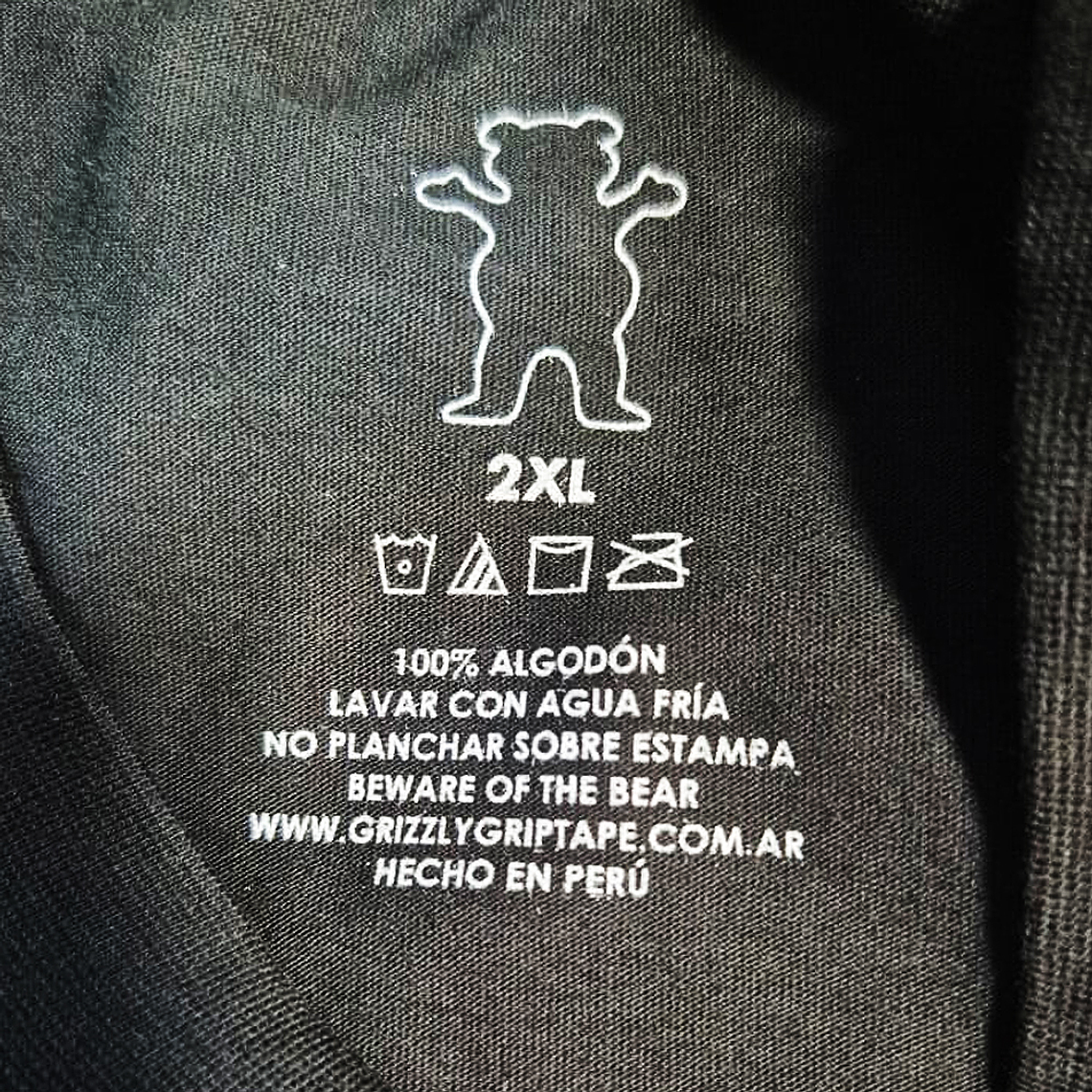 Polera Hombre Grizzly Griptape Lowercase Fadeaway Negro 4