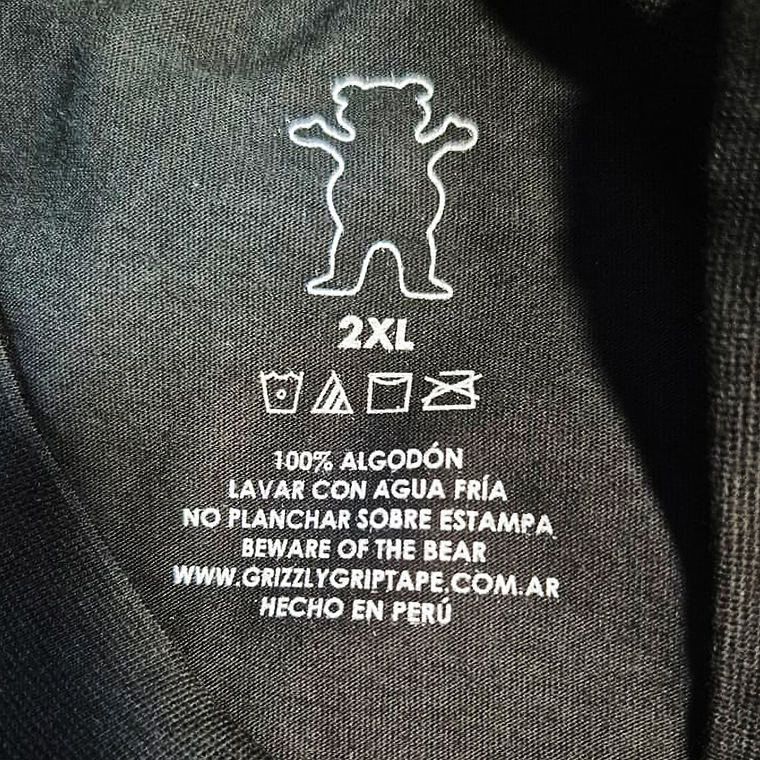 Polera Hombre Grizzly Griptape Lowercase Fadeaway Negro 4
