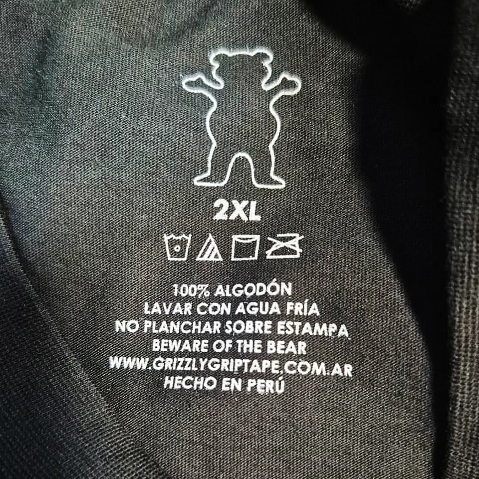 Polera Hombre Grizzly Griptape Lowercase Fadeaway Negro 4