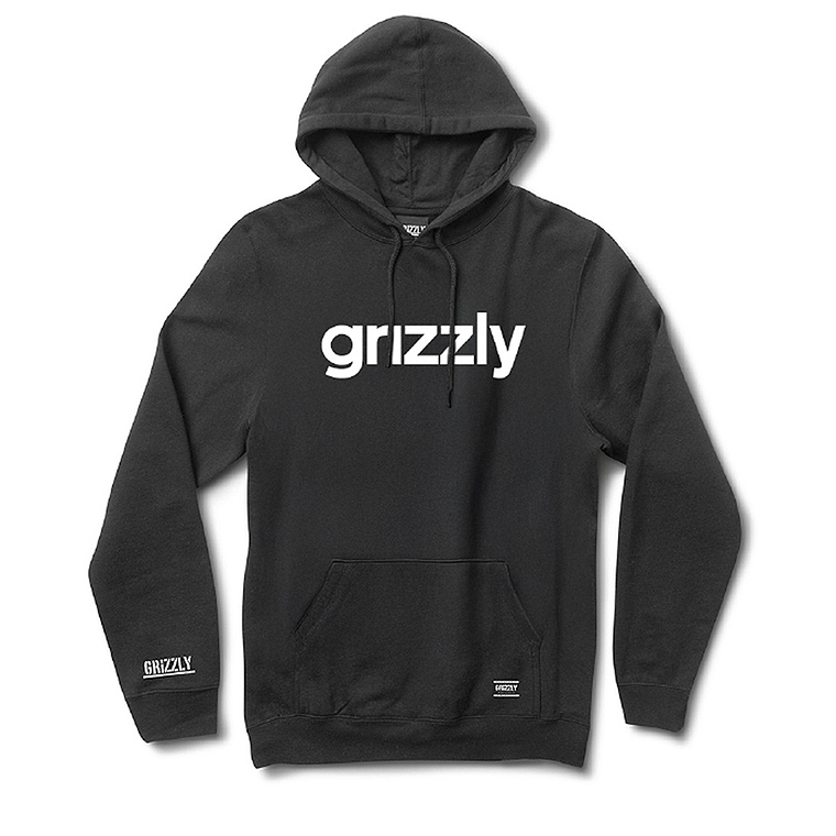 Poleron Hombre Grizzly Griptape Lowercase Fadeaway Negro 1