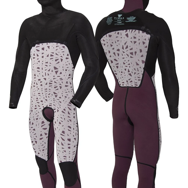Traje de surf Vissla 7 Seas 4-3 Full Hooded chest zip 4