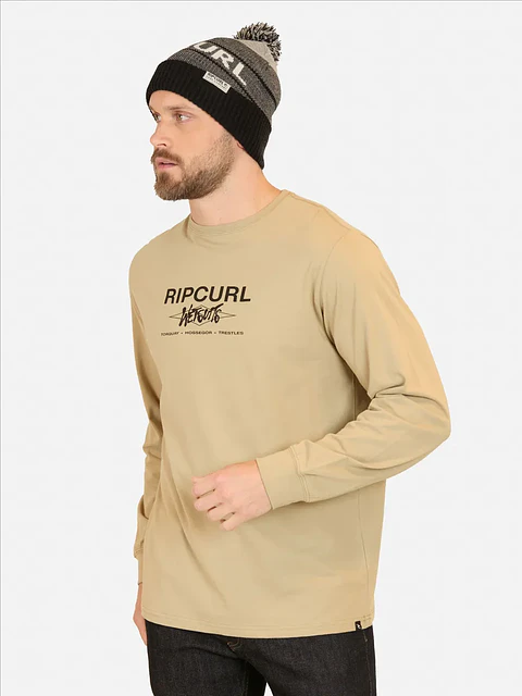 Polera Ml Wavx Café Hombre Rip Curl