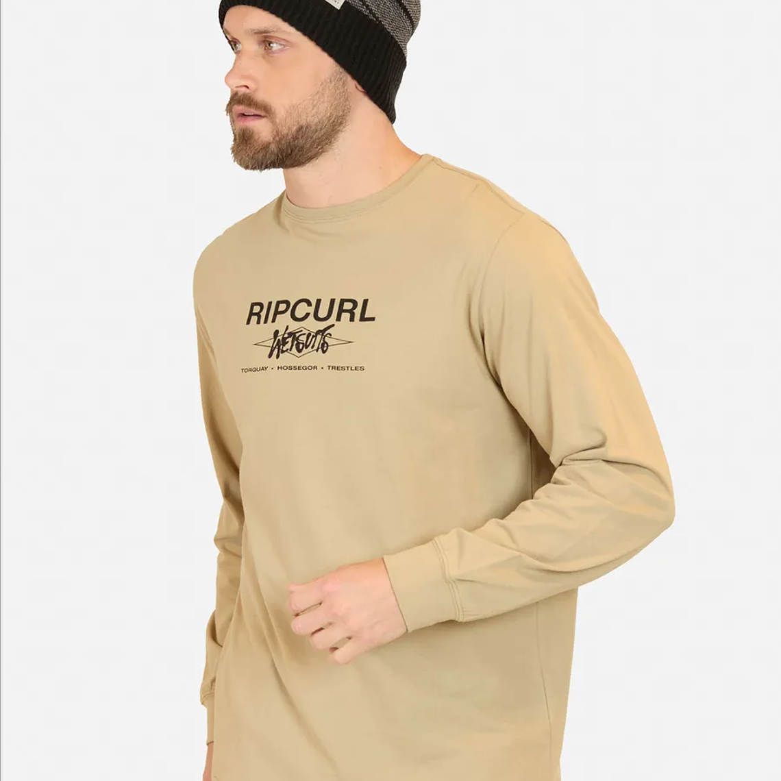 Polera Ml Wavx Café Hombre Rip Curl 1