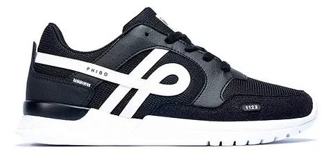 Zapatillas Hombre Ous Phibo 1123 Pb Refletivo Negro Blanco