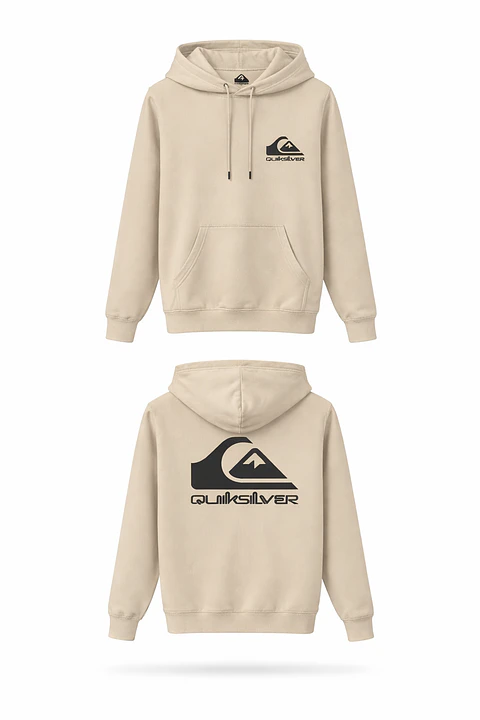 Polerón Quiksilver Logo Heritage – Sand / Black