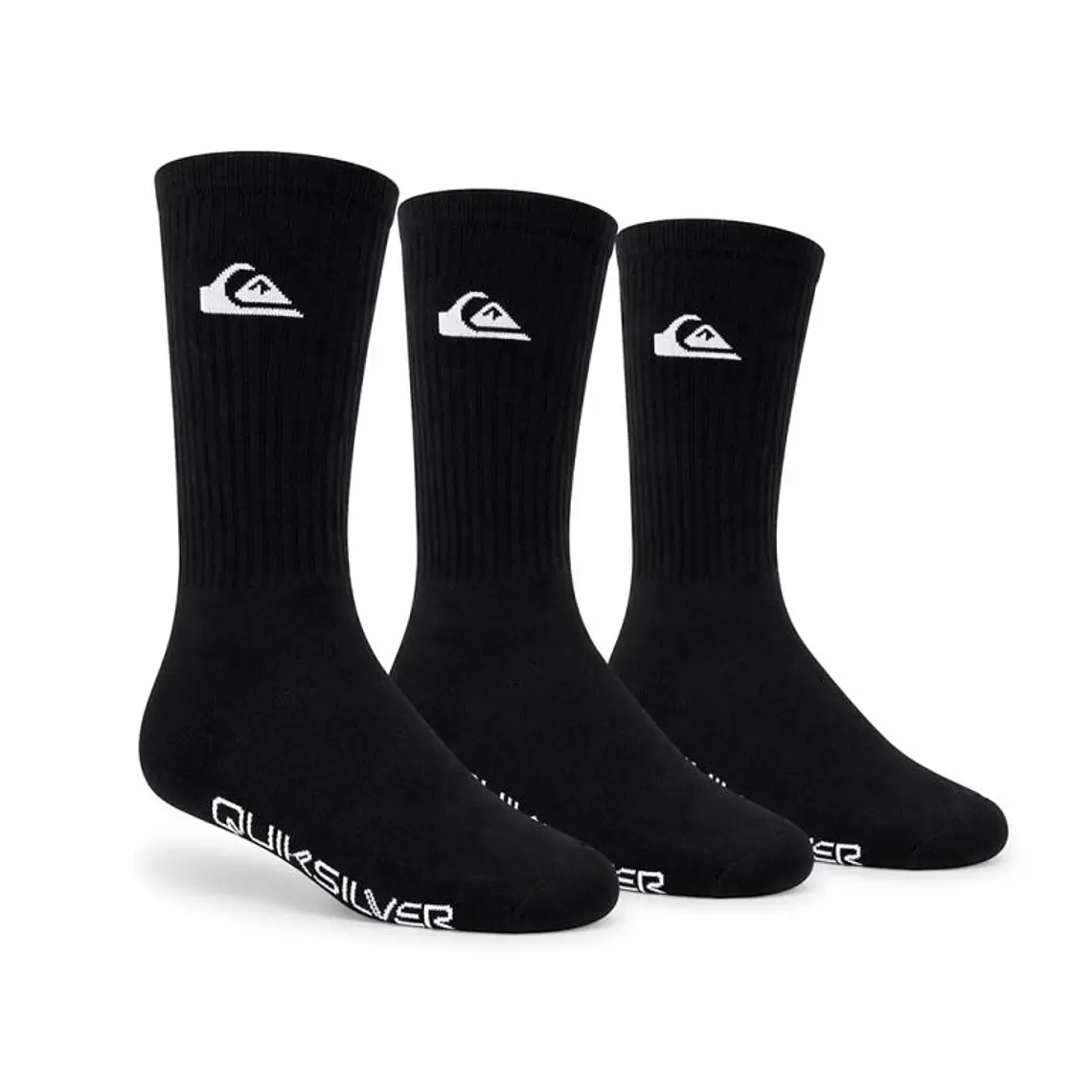 Tripack Calceta Crew Quiksilver Negro 1