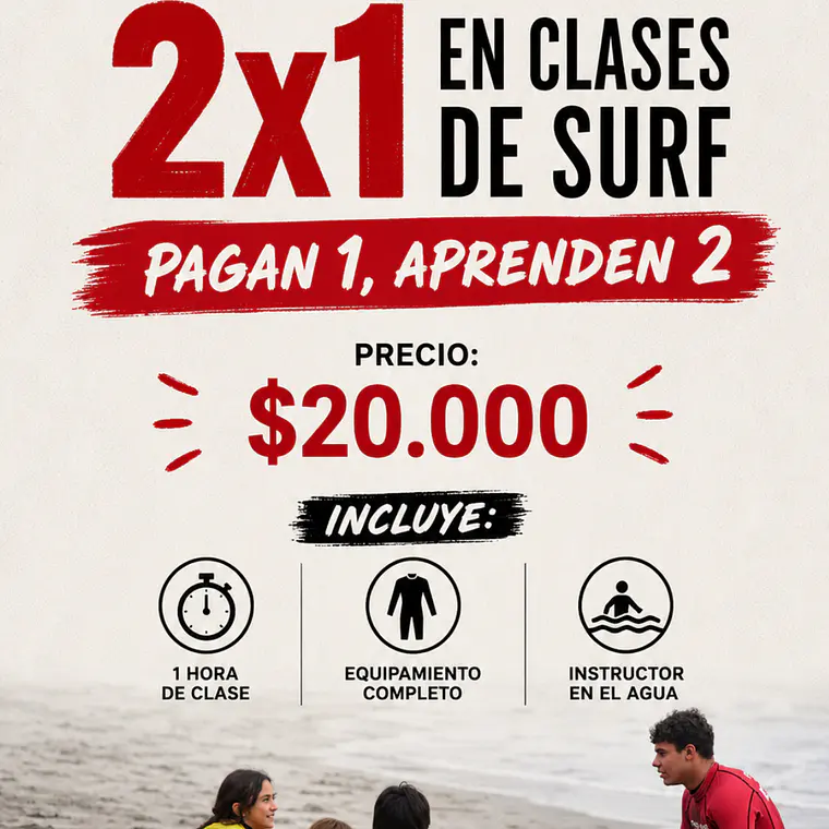Clases de surf 2X1 1