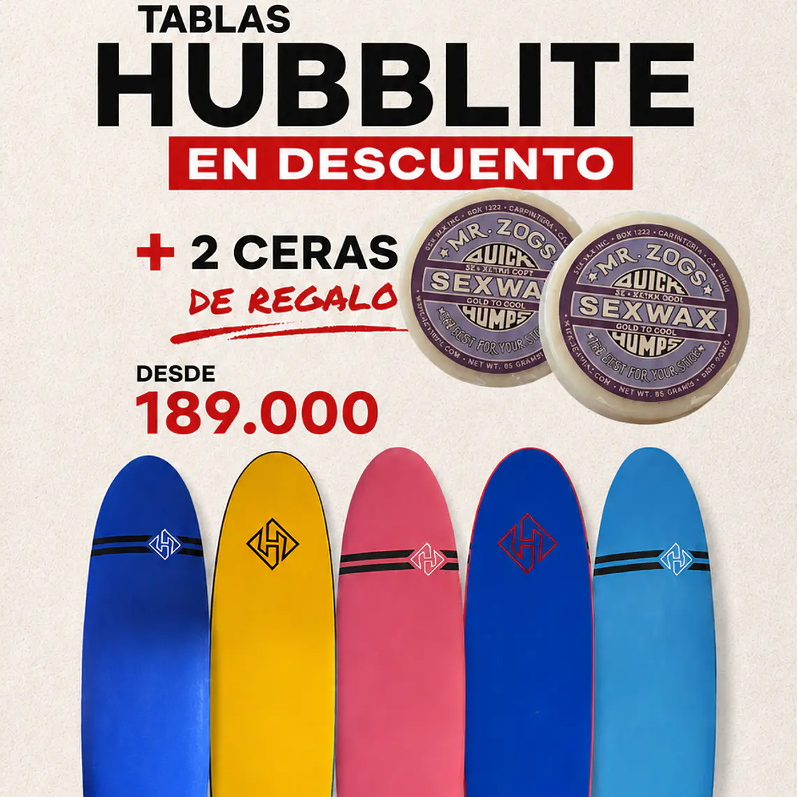 Tabla de surf SoftBoard HUBB + 2 CERAS DE REGALO  1