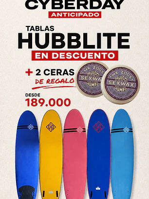 Tabla de surf SoftBoard HUBB + 2 CERAS DE REGALO 