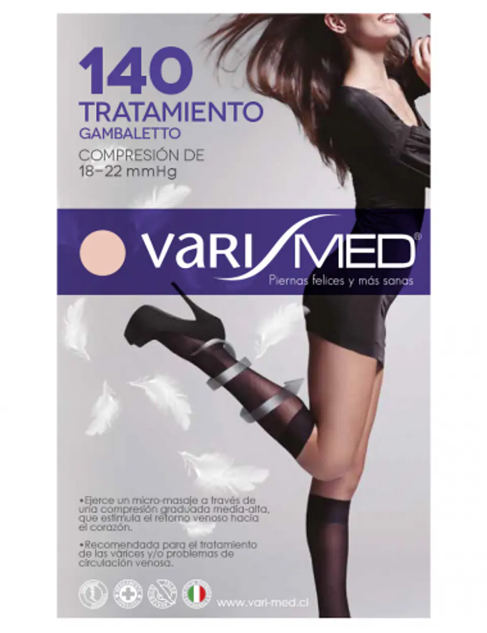 CALCETIN  VARIMED 140 CON COMPRESIÓN 18/22  mmHg = 15-20 mmHg 1
