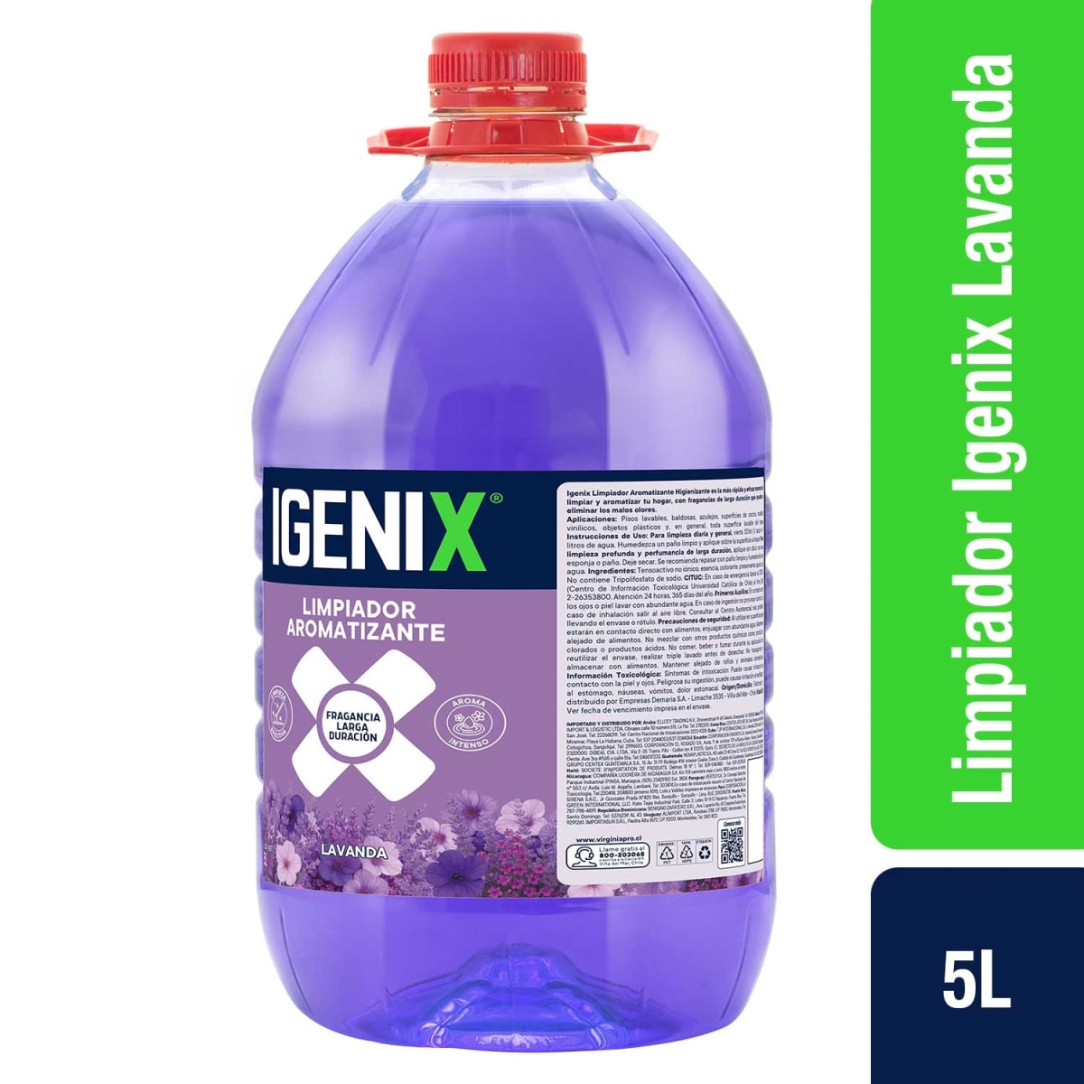 LIMPIADOR AROMATIZANTE IGENIX LAVANDA 5 LT 