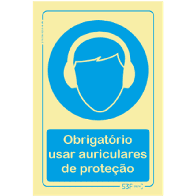 Sinal Uso Obrigatório de Auriculares de Proteção