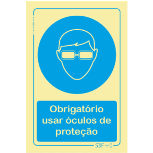 Sinal Uso Obrigatório de Óculos de Proteção