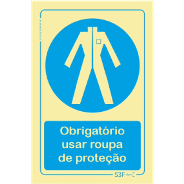 Sinal Uso Obrigatório de Roupa de Proteção