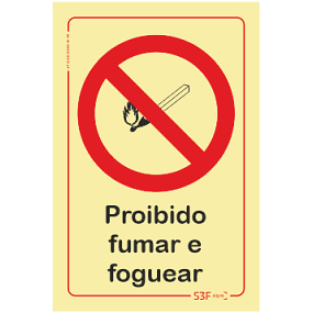 Sinal Proibido Fumar e Foguear