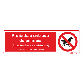 Sinal Proibida a Entrada a Animais