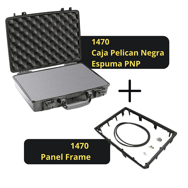 Combo Caja Pelican 1470 interior espuma PNP + Panel Frame