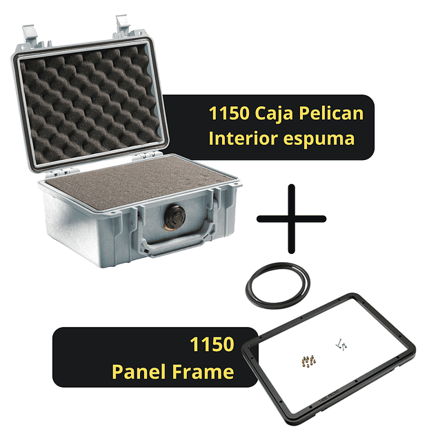 Combo Caja Pelican 1150 Interior Espuma + Panel Frame