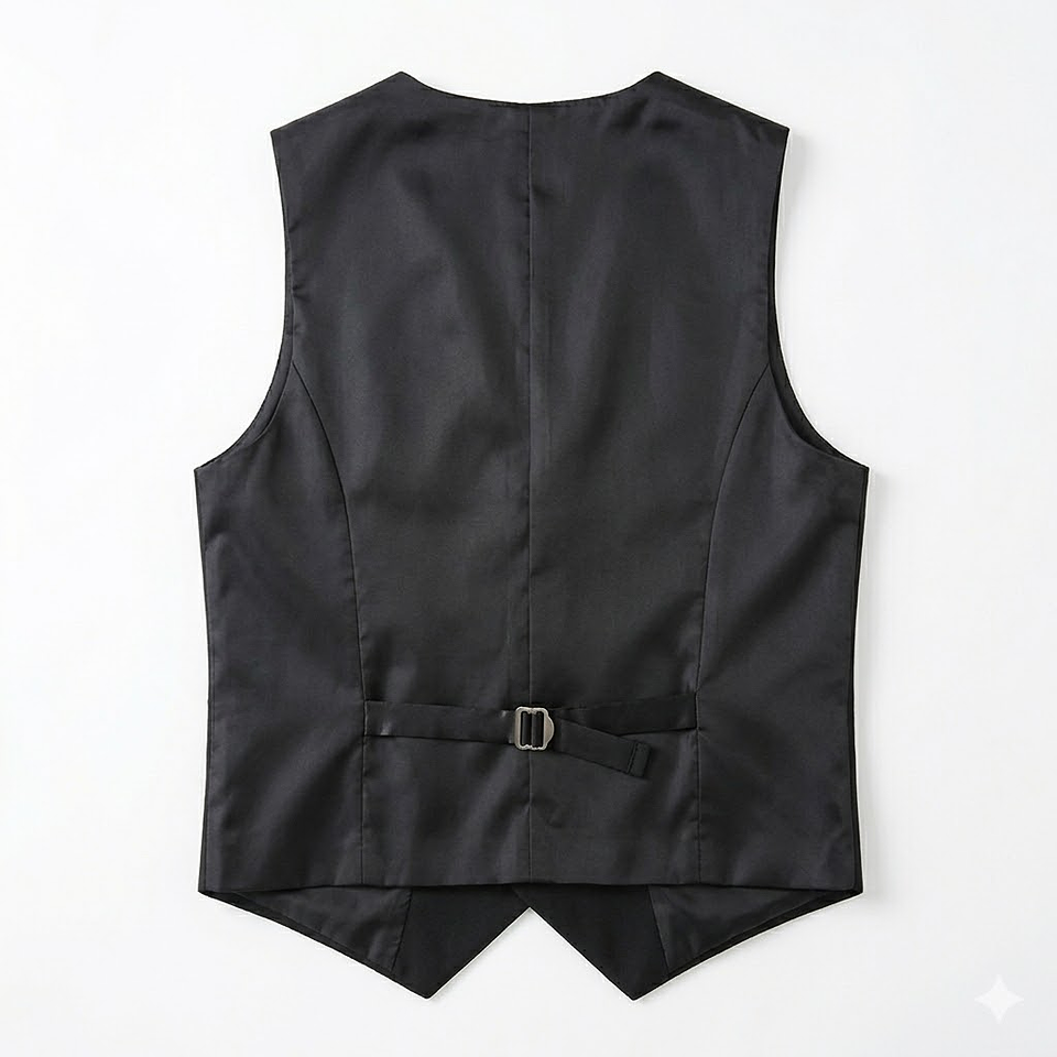 Chaleco Mozo Negro Tela lisa  2
