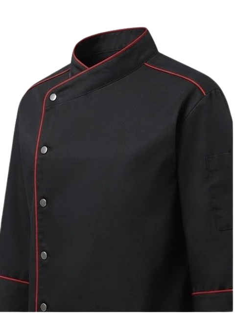 CHAQUETA CHEF GABARDINA CON VIVO
